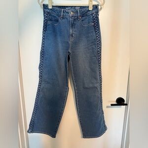 Old Navy Blue Wide-Leg Jeans with Braided Side Trim